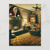 Horror Santa  woonkamer schoorsteen Briefkaart (Voorkant)