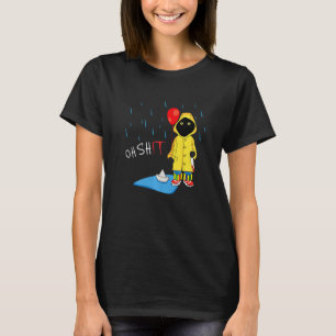Horror Scary Halloween Black Person Cat Mystery T-shirt