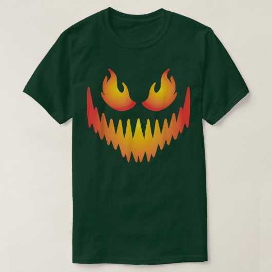 Horror Scary Pumpkin Face Jack O Lantern Halloween T-shirt (Design voorkant)
