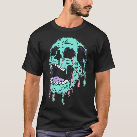 Horror Schedel Pastel Gothic Esthetische Gotische  T-shirt (Voorkant)