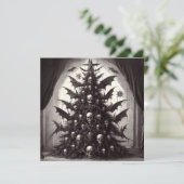 Horror Schedels Kerstboom Goth Kerstmis Feestdagenkaart (Staand voorkant)