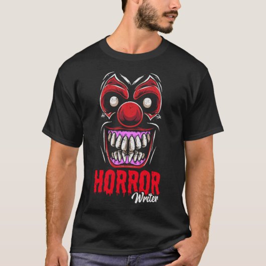 Horror schrijver voor auteurs boek verkopers t-shirt (Voorkant)