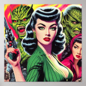  horror Sci-Fi Pulp Girl Poster (Voorkant)