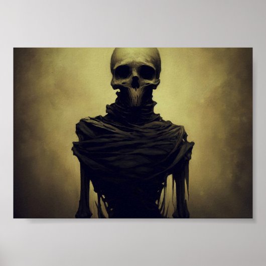 Horror skelet schilderij poster (Voorkant)