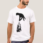 Horror Skeleton Creepy Human Skeleton Cage T-shirt (Voorkant)