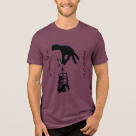 Horror Skeleton Creepy Human Skeleton Cage Tri-Blend Shirt