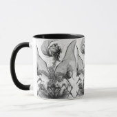Horror Skeleton Monster Kunst tegen de Gothic van  Mok (Links)