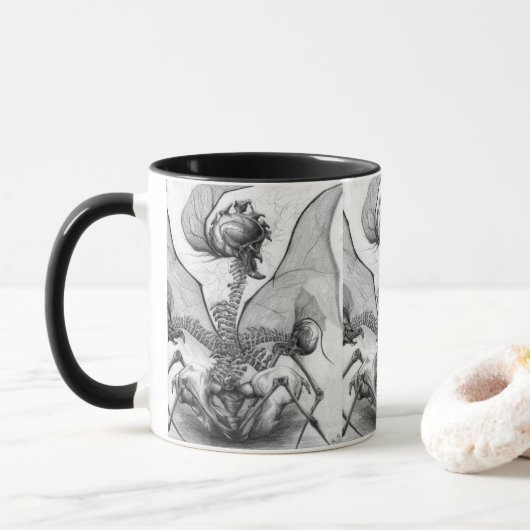 Horror Skeleton Monster Kunst tegen de Gothic van  Mok (Met donut)