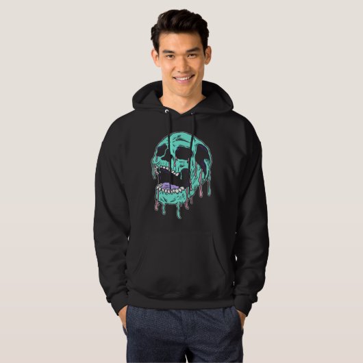 Horror Skull Pastel Goth Aesthetic Gothic Emo Hoodie (Voorkant volledig)