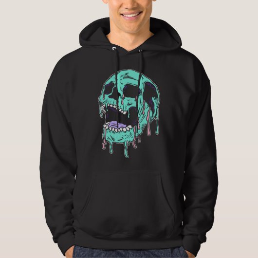 Horror Skull Pastel Goth Aesthetic Gothic Emo Hoodie (Voorkant)