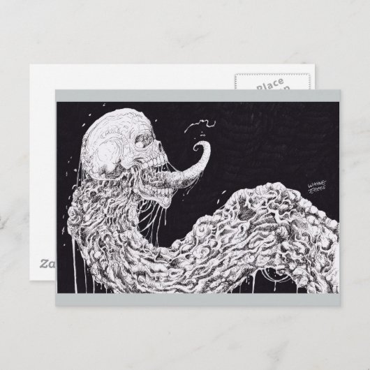 Horror Skull Serpent Fantasy Art Briefkaart (Voorkant / Achterkant)
