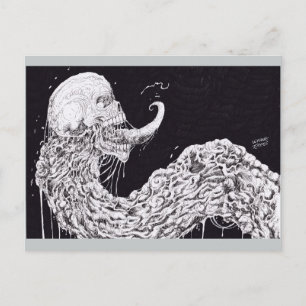 Horror Skull Serpent Fantasy Art Briefkaart