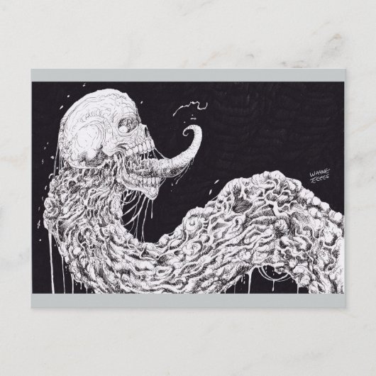 Horror Skull Serpent Fantasy Art Briefkaart (Voorkant)