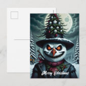 Horror Sneeuwman Kerstmis Feestdagenkaart (Voorkant / Achterkant)