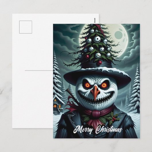 Horror Sneeuwman Kerstmis Feestdagenkaart (Voorkant / Achterkant)