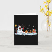 Horror Snowman Christmas Reindeer Gingerbread Sant Kaart (Gele Bloem)