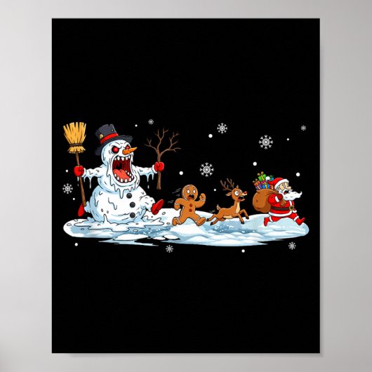 Horror Snowman Christmas Reindeer Gingerbread Sant Poster (Voorkant)