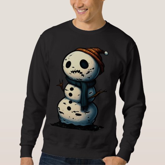 Horror Snowman Nightmare Scary Terrifying Hallowee Trui (Voorkant)