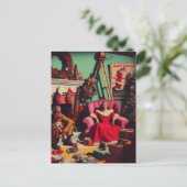 Horror Spooky Kerstmis Retro Familie Portret Briefkaart (Staand voorkant)