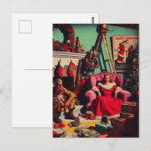 Horror Spooky Kerstmis Retro Familie Portret Briefkaart (Voorkant / Achterkant)