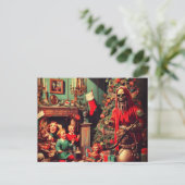 Horror Spooky Kerstmis Retro Familie Portret Briefkaart (Staand voorkant)