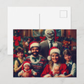Horror Spooky Kerstmis Retro Familie Portret Briefkaart (Voorkant / Achterkant)
