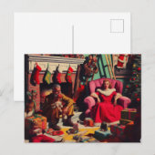 Horror Spooky Kerstmis Retro Familie Portret Briefkaart (Voorkant / Achterkant)