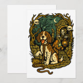 Horror Spooky Skeleton Dog Aesthetic Kaart (Voorkant / Achterkant)
