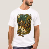 Horror Spooky Skeleton Dog Aesthetic T-shirt (Voorkant)