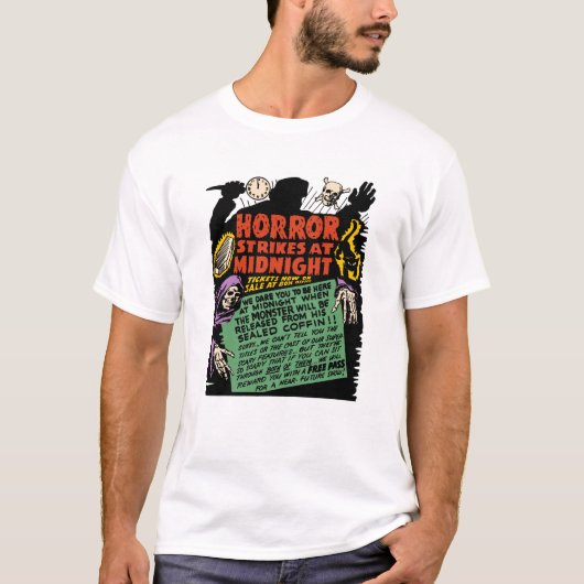 'Horror Strikes at Midnight' T-Shirt uit 1950 (Voorkant)