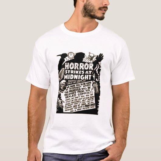 Horror Strikes bij middernacht T-shirt (Voorkant)