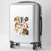 horror strips monsters wezens collage kunst sticker (Koffer)