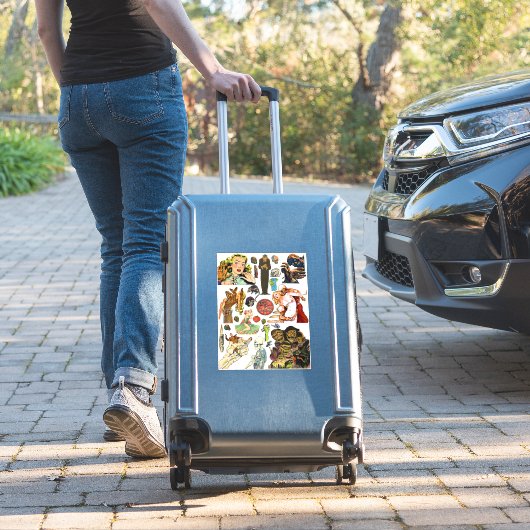 horror strips monsters wezens collage kunst sticker (Koffer Insitu)