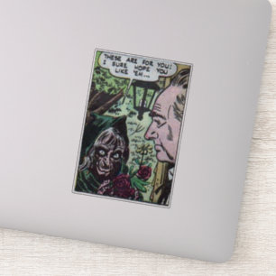 Horror  strips uit de jaren 1940 voor stripverhale sticker