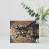 Horror Succubus Queen op troon briefkaart (Staand voorkant)