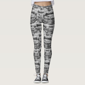 Horror tanden zwart-wit patroon leggings