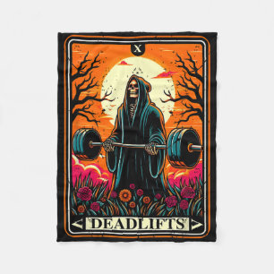 Horror Tarot Kaart Deadlifts De Death Gym Workout Fleece Deken