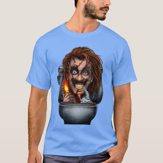 Horror toilet Monster 2 retro T-shirt (Voorkant)