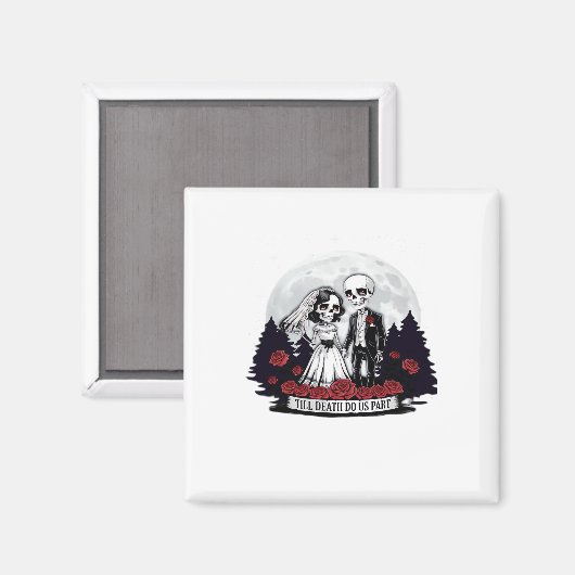 Horror Valentijnsdag Skelet Koppel Tot de Dood D Magneet (Voorkant / Achterkant)
