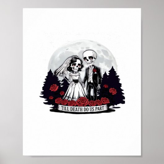 Horror Valentijnsdag Skeleton Couple Till Death D Poster (Voorkant)