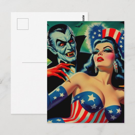  horror vampier meisje briefkaart (Voorkant / Achterkant)