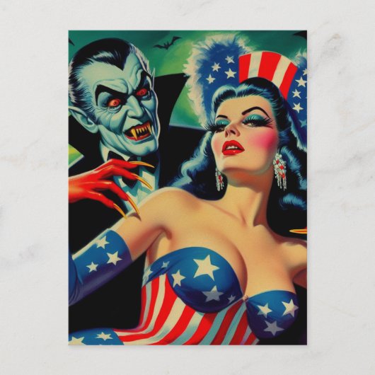  horror vampier meisje briefkaart (Voorkant)