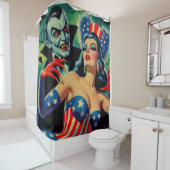 horror vampier meisje douchegordijn (In situ)