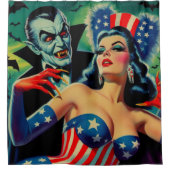  horror vampier meisje douchegordijn (Voorkant)