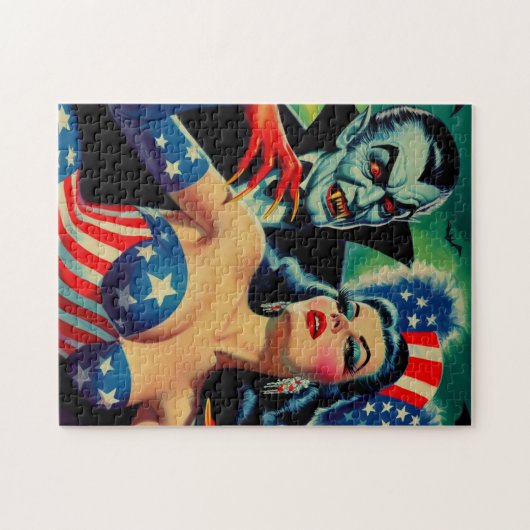  horror vampier meisje legpuzzel (Horizontaal)