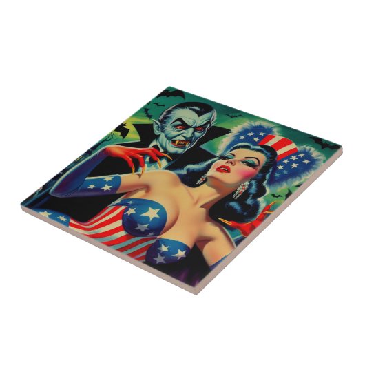 horror vampier meisje tegeltje (Zijkant)