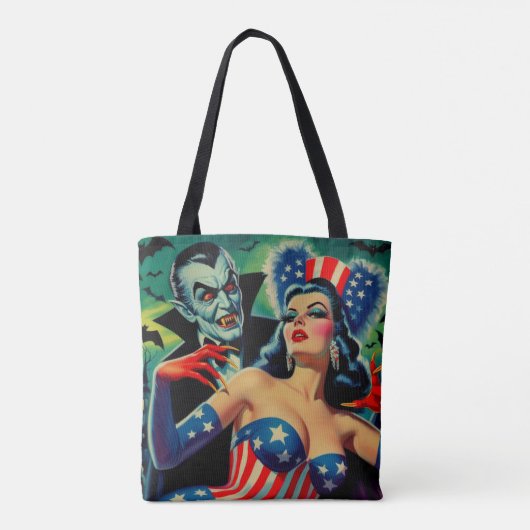  horror vampier meisje tote bag (Achterkant)