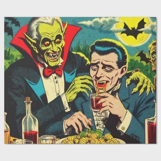  horror vampier strips cadeaupapier (Vlak)