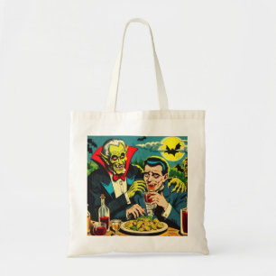 horror vampier strips tote bag