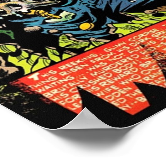 Horror van de omslag van de tombe-strip poster (Hoek)